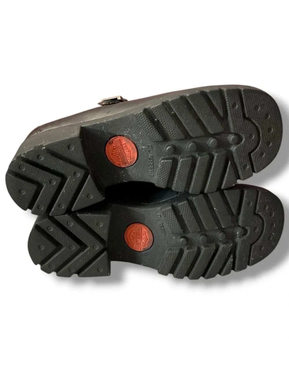 Harley-Davidson Black Leather Buckle Platform Slip-Ons